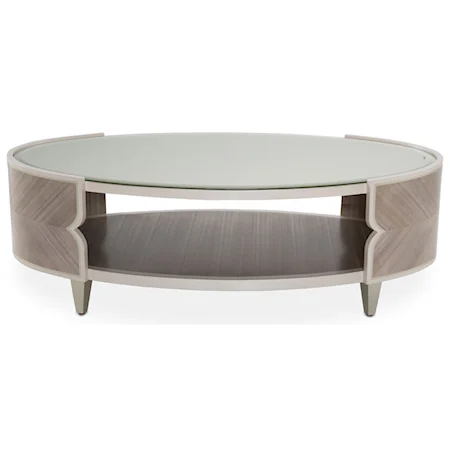 Oval Cocktail Table with Lower Shelf